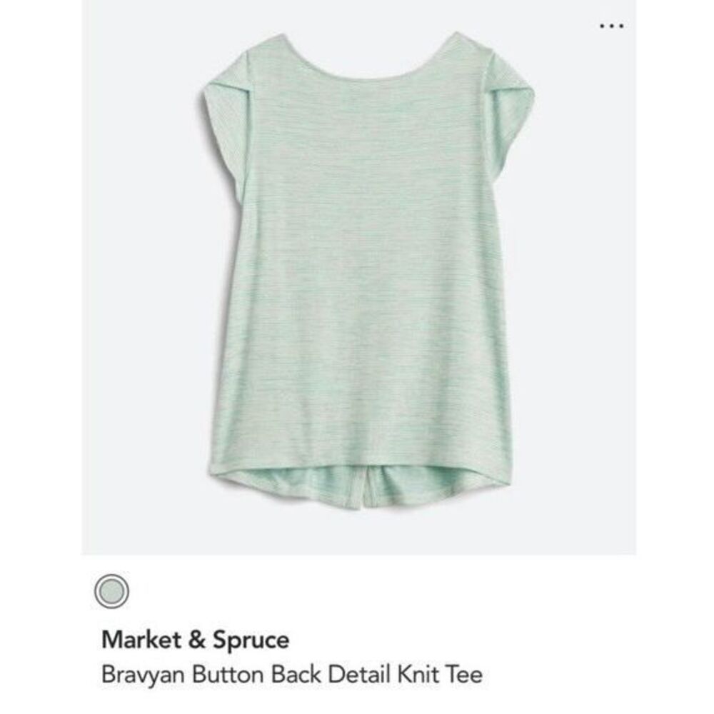 Market & Spruce Bravyan Button Back Detail Knit Tee Medium Petite